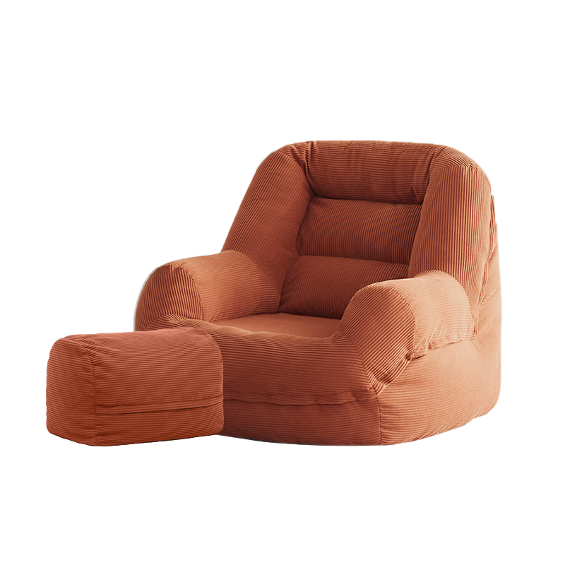 LUCKYSAC Lazy Bean Bag Sofa Chair for Living Room, Bedroom, Balcony - Extra Large Maple Leaf Brown Set