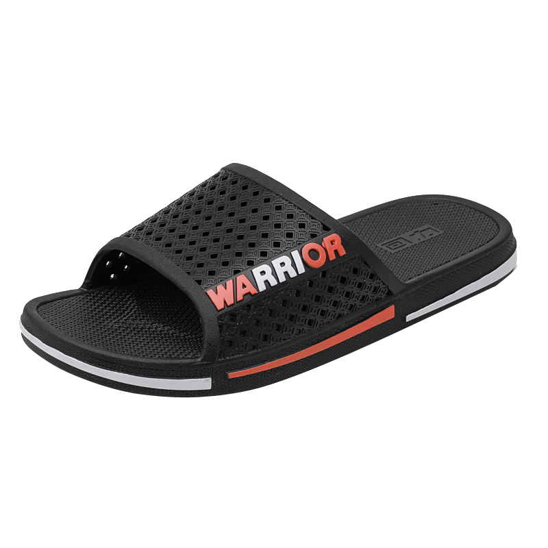 Warrior Men's Anti-Slip Antibacterial Quick-Dry Silent Lightweight Shower Slippers HL06561 Kiln Gray Size 42-43