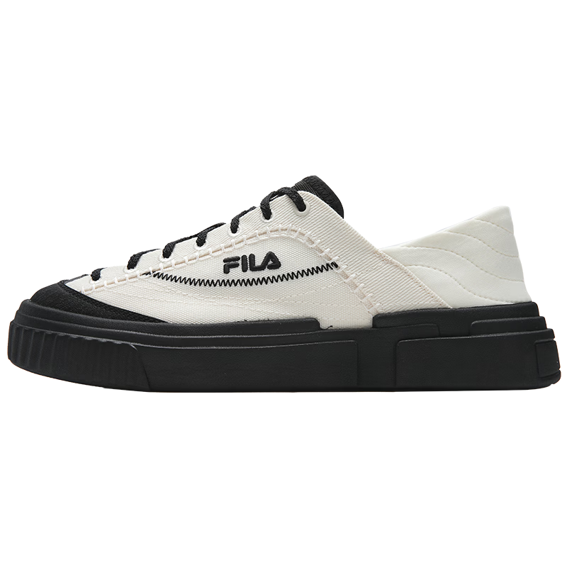 FILA LOOP 1S Women's Canvas Shoes Colorful Terraced White Slip-On Spring Summer Casual