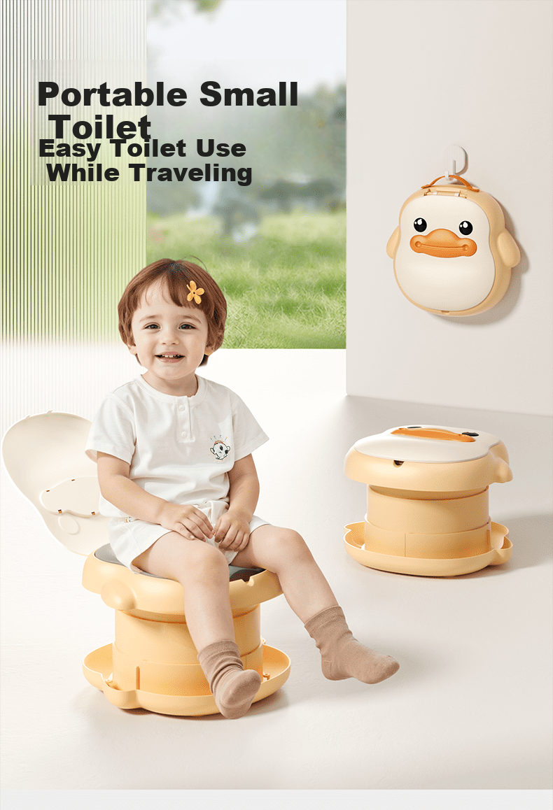 Manlong Children's Foldable Potty Portable Toilet Outdoor Travel Folding Toilet for Boys and Girls 1