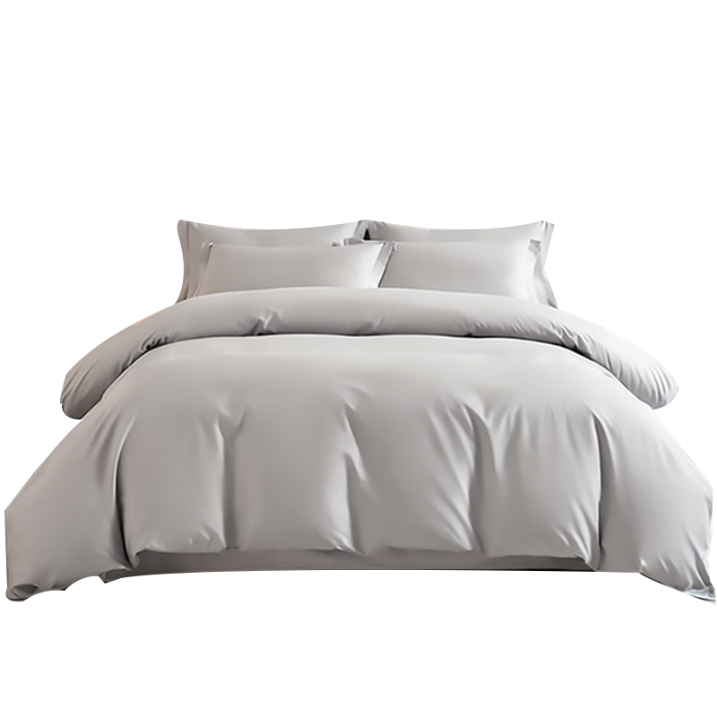 Ran Brand 7-Piece Bedding Set - 4-Piece Sheet Set + Quilt + Pillow, Approx. 4 Jin, 1.5m Bed, Light Gray