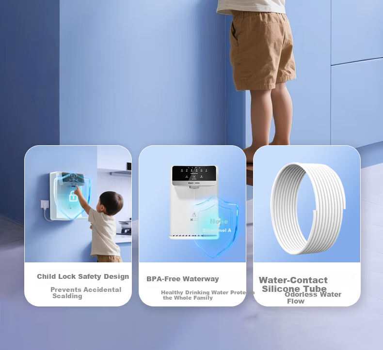 Angel Wall-Mounted Instant Hot Direct Drinking Water Integrated Purifier Companion Full Flow Adapter Ultra-Thin Home Six-Level Temperature Control Quantitative Water Dispensing Y3617BK-G 15