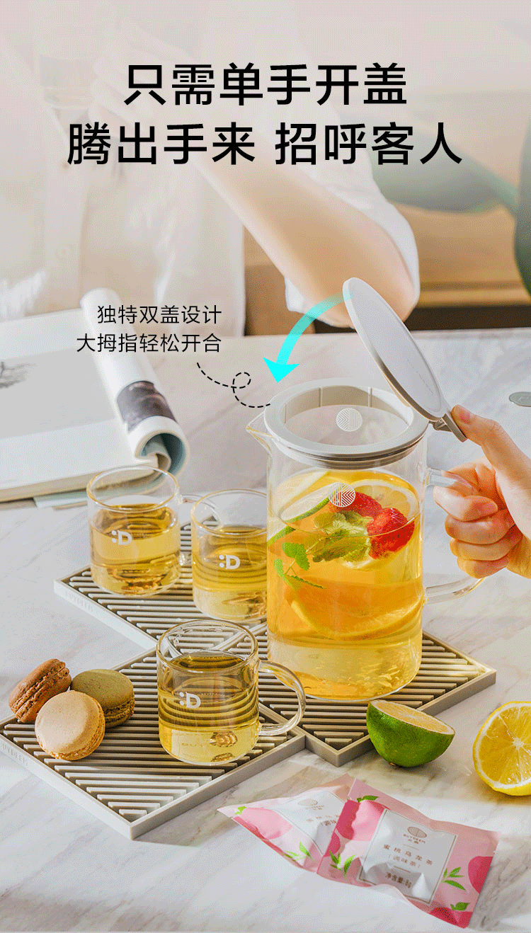 Buydeem Glass Tea Pot Large Capacity 800ml for Office and Home 5