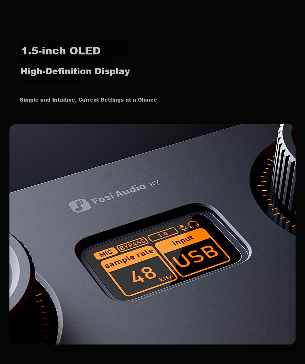 FOSI AUDIO K7 High-End DAC Headphone Amplifier External Sound Card for PC Gaming Audio Decoder Black 10