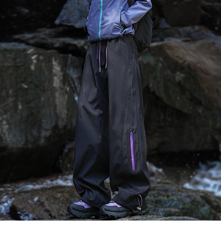 SWAMP AREA Mountain Outdoor Men's Spring Summer Functional Waterproof Lightweight Softshell Hiking Pants KS693 Black M 10