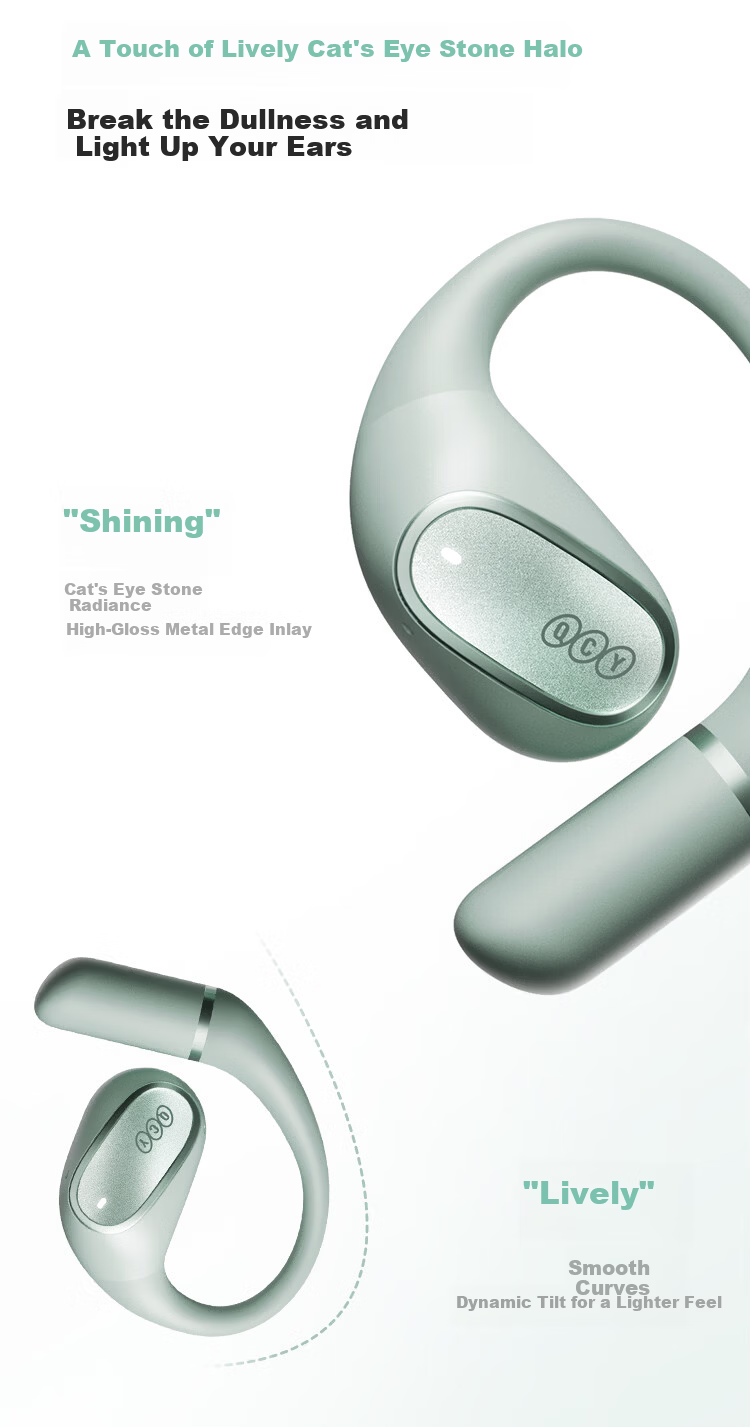QCY Crossky R50 Open-Ear Bone Conduction True Wireless In-Ear Bluetooth Headphones Silver 13
