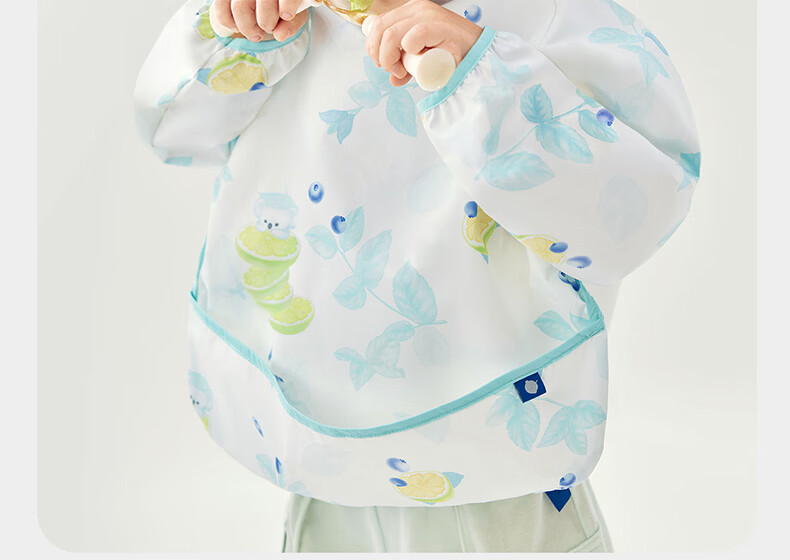 Babycare Baby Feeding Bib Toddler Smock Infant Anti-Dirt Apron with Back Cover Food Supplement Round Note Pattern Size 100 4