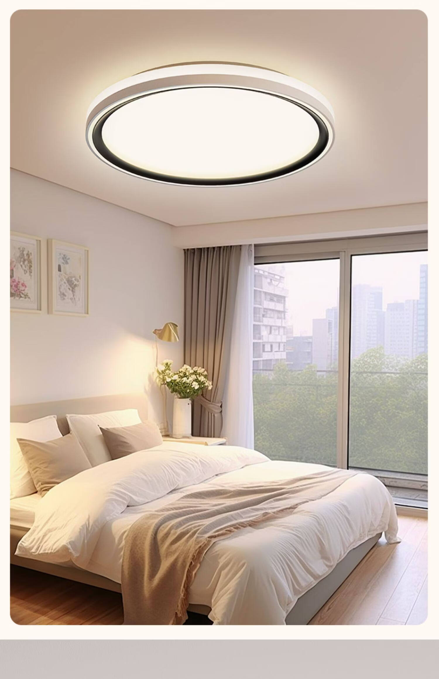 Laberta Full Spectrum Ceiling Light Bedroom Simple Modern Eye Protection Anti-Glare Children's Room Lighting Remote Control Stepless Dimming - 80W 25