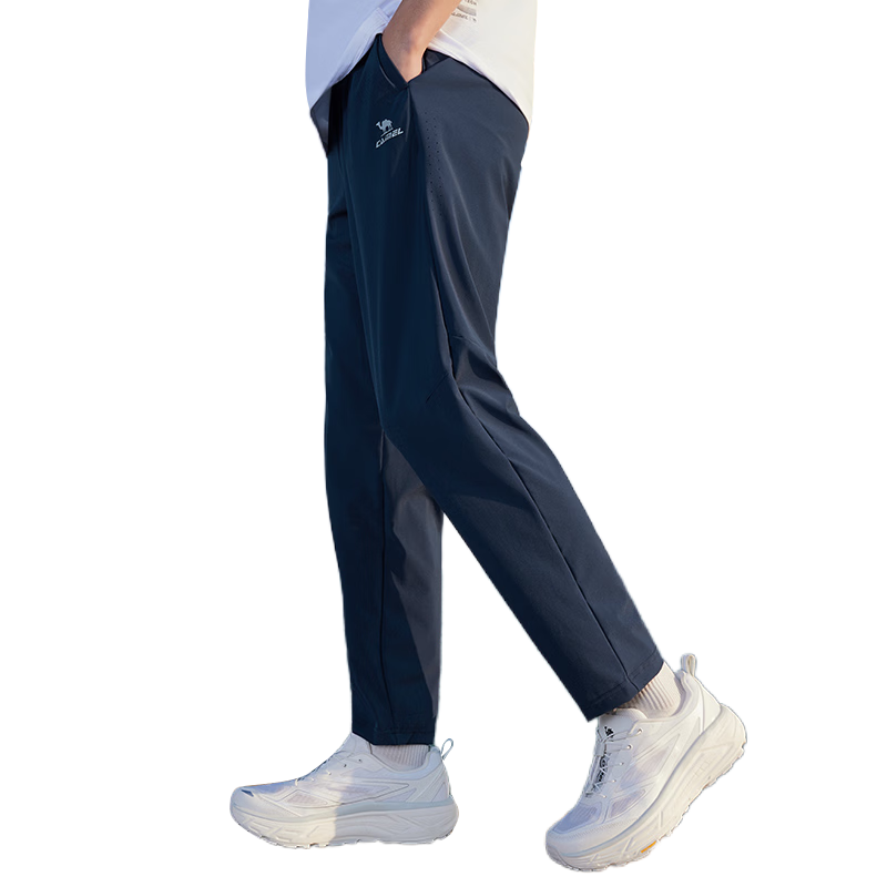 CAMEL Quick-Dry Men's Sports Pants Ice Cooling Sun Protection Antibacterial Straight Woven Pants C16BAYL6009 Night Blue XL