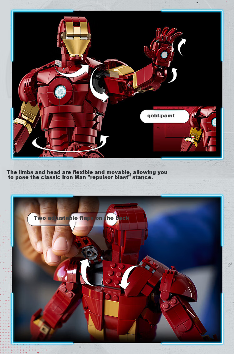 LEGO Super Heroes 76344 Iron Man Mark 3 Collector's Edition Toy Gift for Boys and Girls Valentine's Day Decoration 5
