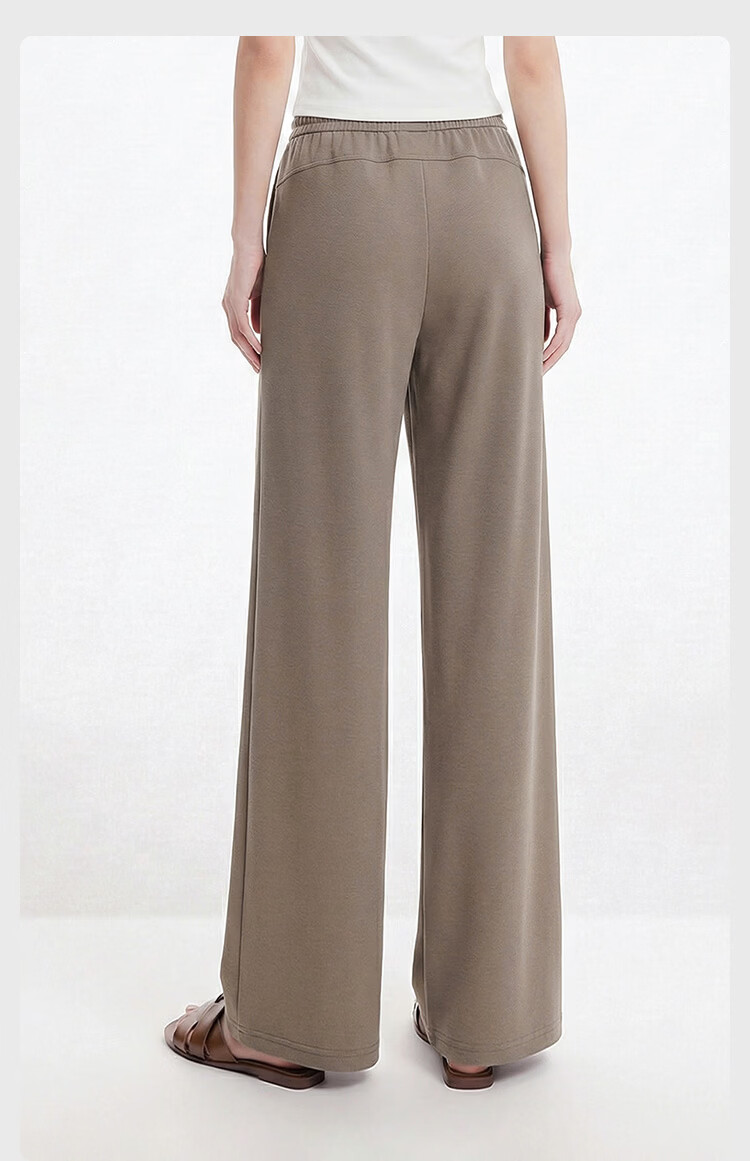 JD Jingzao Women's Modal Casual Pants 2026 New Spring High Waist Straight Slim Light Coffee L 16