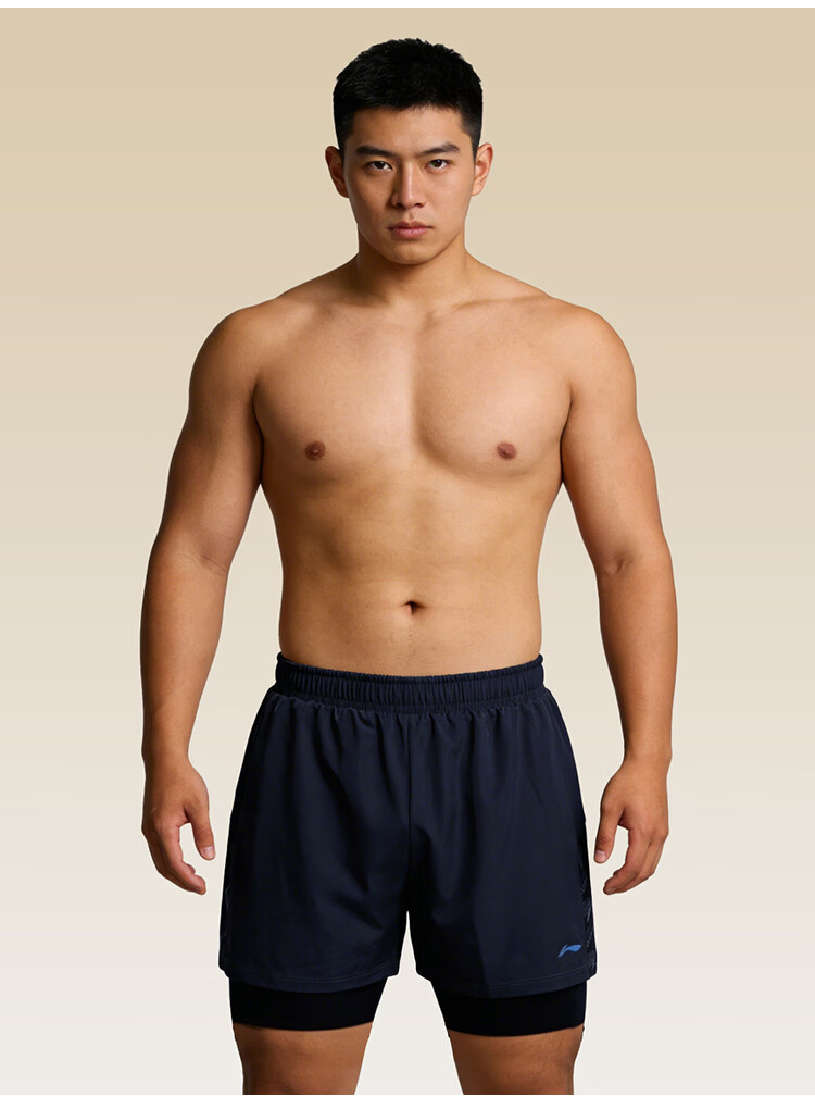 LI-NING Men's Plus Size Swim Trunks, Large Size, Loose Fit Hot Spring Swimwear for Over 300 lbs, Black 5XL 0531 21