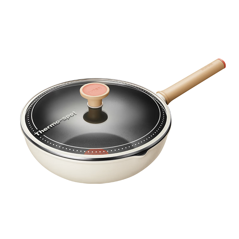 SUPOR Titanium Non-Stick Lightweight Wok Red Dot Gas and Induction Cooker Compatible Dishwasher Safe EC32AQL01