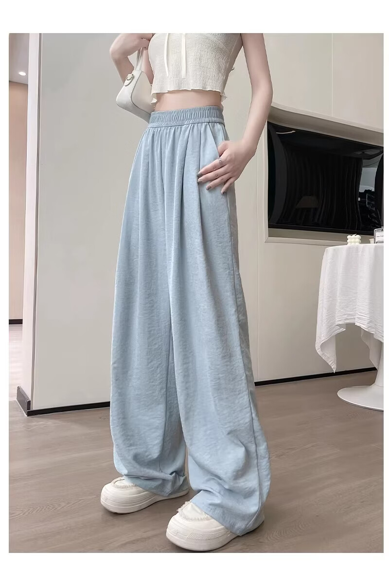 Xiang Yi Lover [JD Direct Purchase] Women's Casual Pants Summer Thin New Straight-leg Milk Fabric High Waist Draped Wide-leg Pants 11