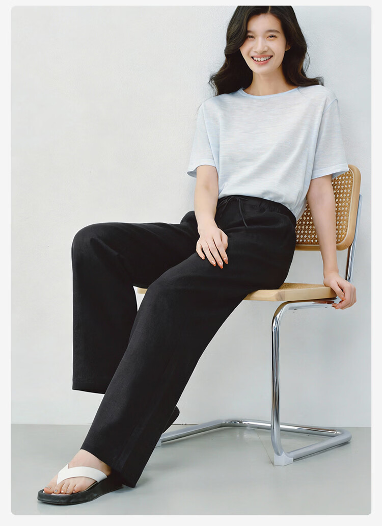 JD Jingzao 100% Linen Vintage Style Casual Pants for Women 2026 Spring Slim Fit Linen Color S 16