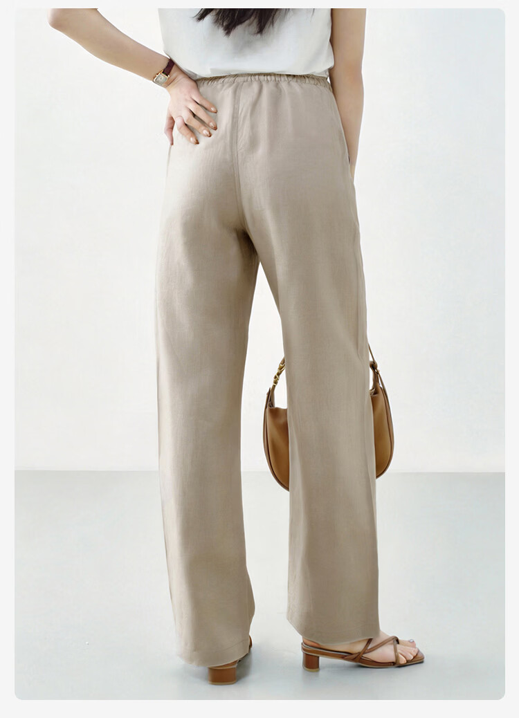 JD Jingzao 100% Linen Vintage Style Casual Pants for Women 2026 Spring Slim Fit Linen Color S 15