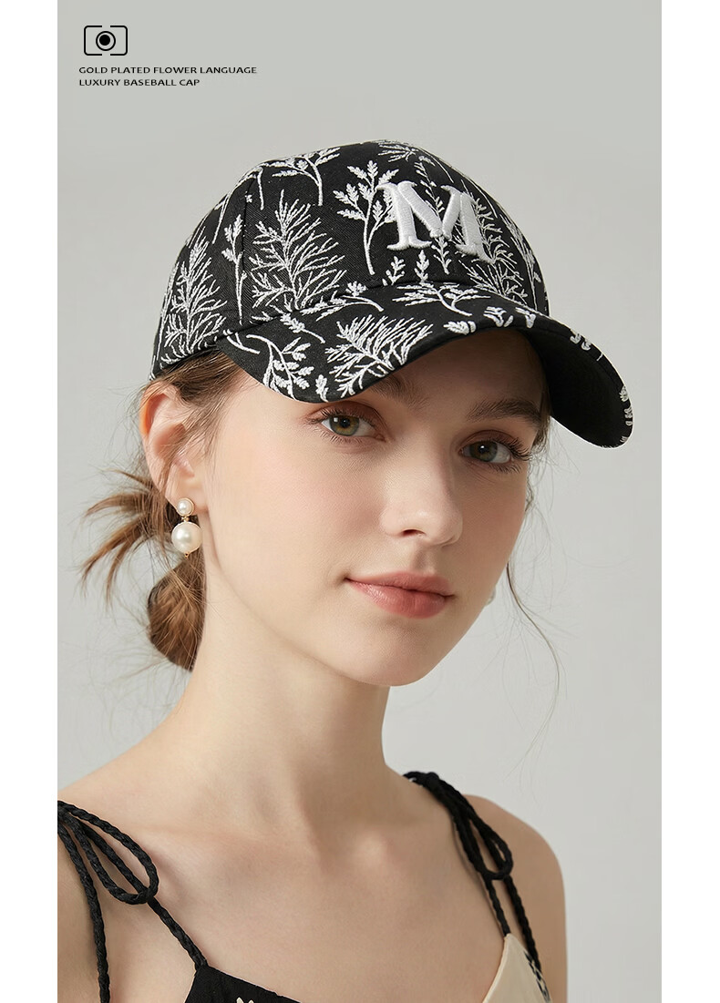 CACUSS Women's Spring Summer New Fashion Embroidered Baseball Cap Lightweight Luxury Hard Top Visor Hat Sand Beige 8
