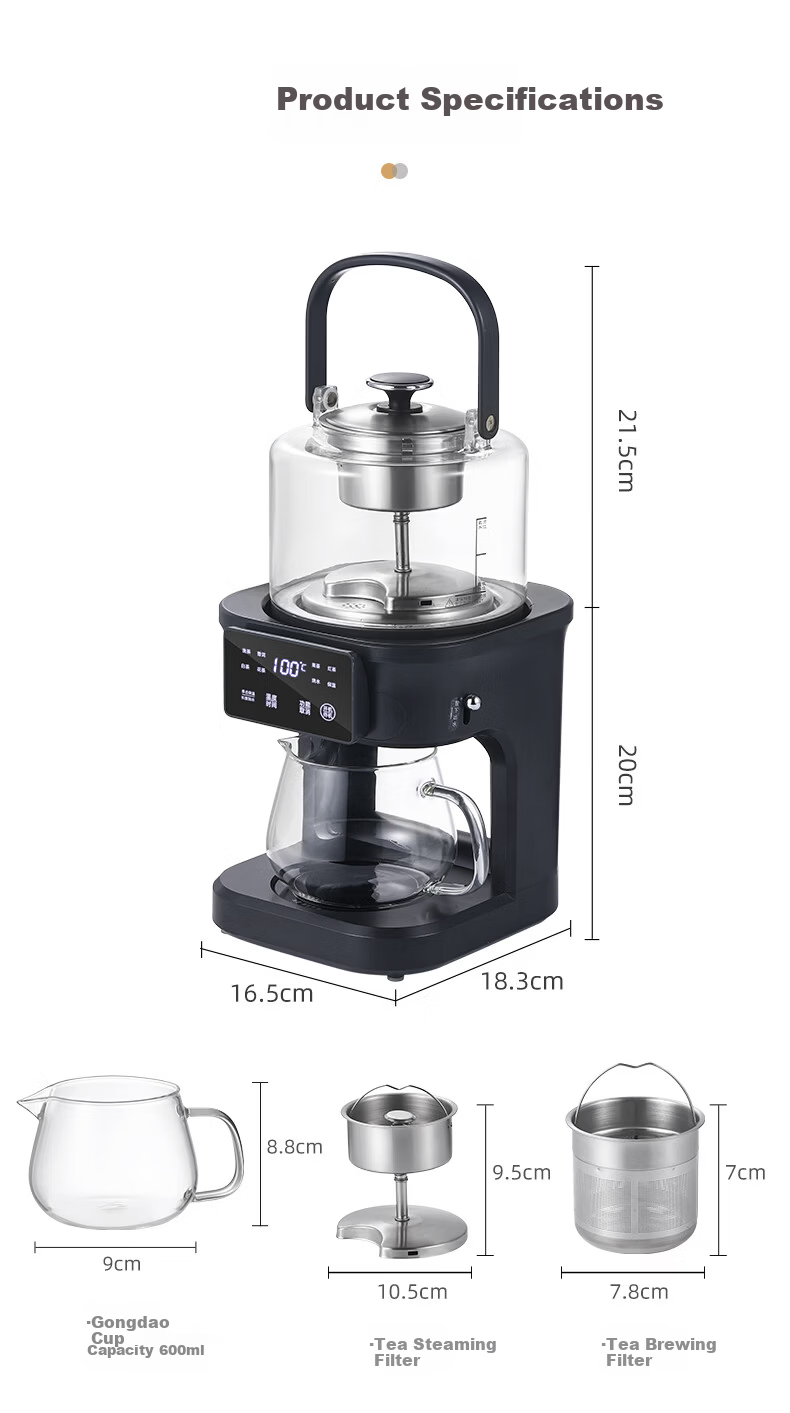 Biooner Fully Automatic Tea Extractor Water Supply Tea Cooker Steaming and Boiling Integrated Kettle Health Pot Smart Steam Spray Tea Kettle Temperature Control Insulation Electric Tea Kettle YQ-E07 19