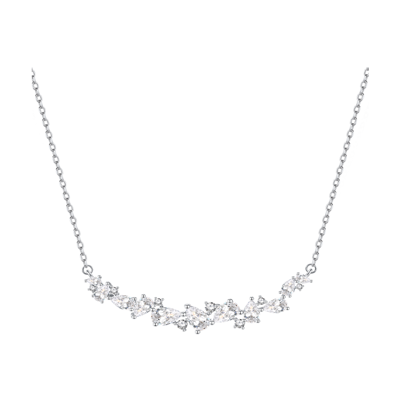 Fanci Wisteria Flower Smile Necklace Purple Women's Silver Bracelet, Luxurious High-End Birthday Gift for Wome