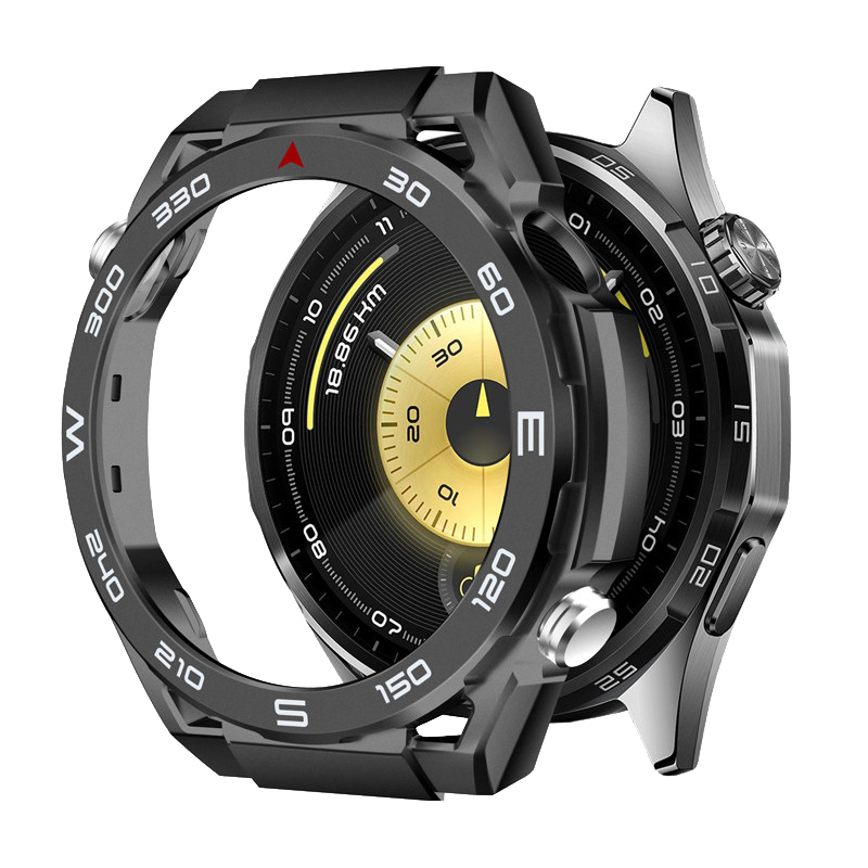 Watchbond Huawei Watch GT4 Protective Case for Men Ultimate Black Gold Hollow Sport Protective Cover Shell Film Accessory