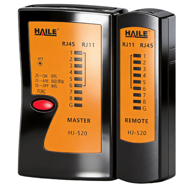 HAILE Network Cable Tester Multi-Function Network/telephone Line Tester Anti-Interference Low-Voltage Voltage-Resistant 63V Can Detect Live Wire Shielded/unshielded Signal Continuity Test HJ-520