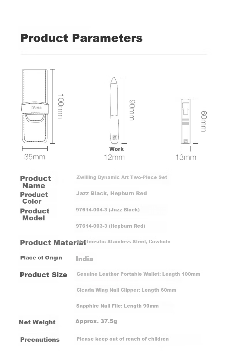 ZWILLING Cicada Wing Stainless Steel Nail Clipper Set with Nail File and Genuine Leather Case - German Business Gift 13