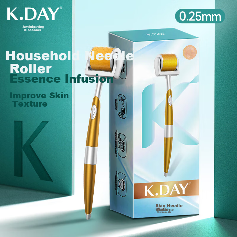 KDAY Skin Microneedling Roller 0.25mm Facial Beauty Salon Dermaroller Acne Scar Pore Micro-Needling Essence Infusion Tool