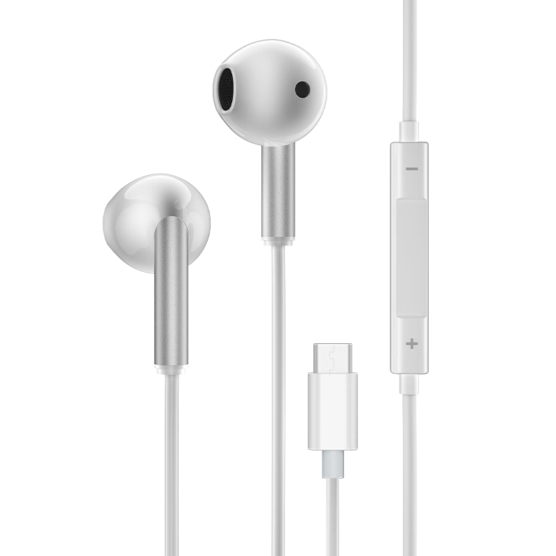 HP 1115 Wired Type-C Semi-In-Ear Headphones with 14.2mm Large Driver, In-Line Mic, HD Sound for Mobile, PC, Tablet, Online Classes, Gaming, and Music