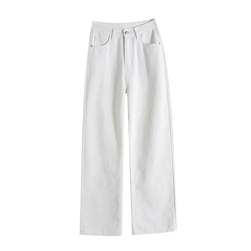 Borui White Tencel Three-Proof Denim Pants 2026 New Spring Lyocell Wide-Leg High-Waist Loose Flared Casual Pants