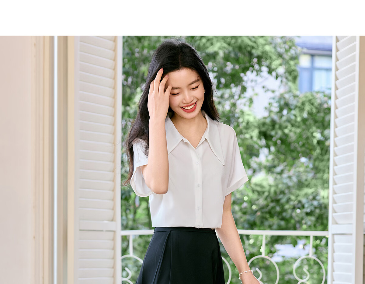 Taxiang Long-Sleeve Shirt for Women, Retro Design, Simple Blouse, Versatile for Commuting, Chiffon Top, Cardigan T143C2003 11