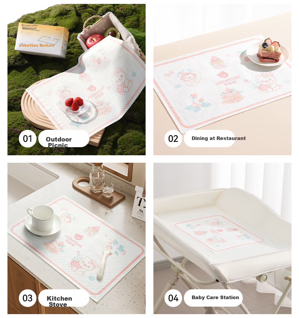 Betis Disposable Baby Placemat Portable Outdoor Table Mat Infant Oil-proof Waterproof Kids Placemat High Chair Tablecloth 7