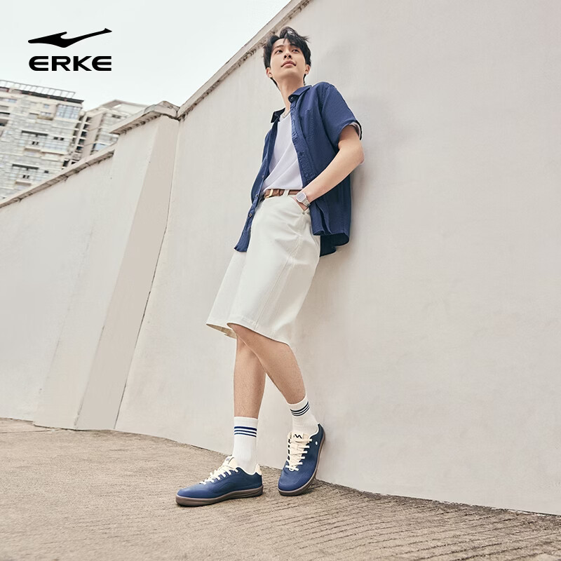 ERKE Men's Casual Sneakers 2026 Summer New Breathable Fashion Thin Sole Sports Shoes | Yuebu Leather Edition