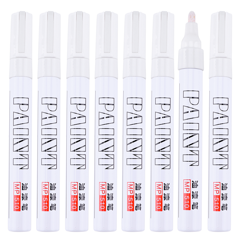 BAOKE MP510 White Oil-Based Marker Pen, Signature Pen, Check-In Pen, Note-Taking Pen, Graffiti Pen, 12 Pens/box