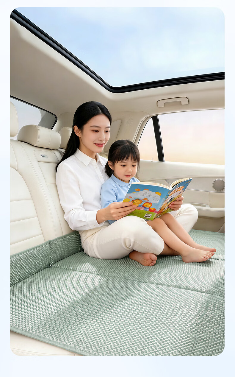 HUIDUODUO Car Rear Seat Sleeping Mat Foldable Mattress Backseat Sleeping Aid Travel Cushion Support 23
