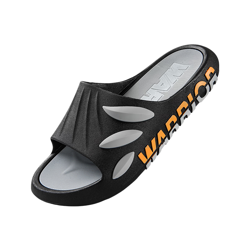 Warrior Official Men's Slippers 2026 Summer Indoor Men's Sandals Outdoor Beach Shoes Black Gray Size 43-44