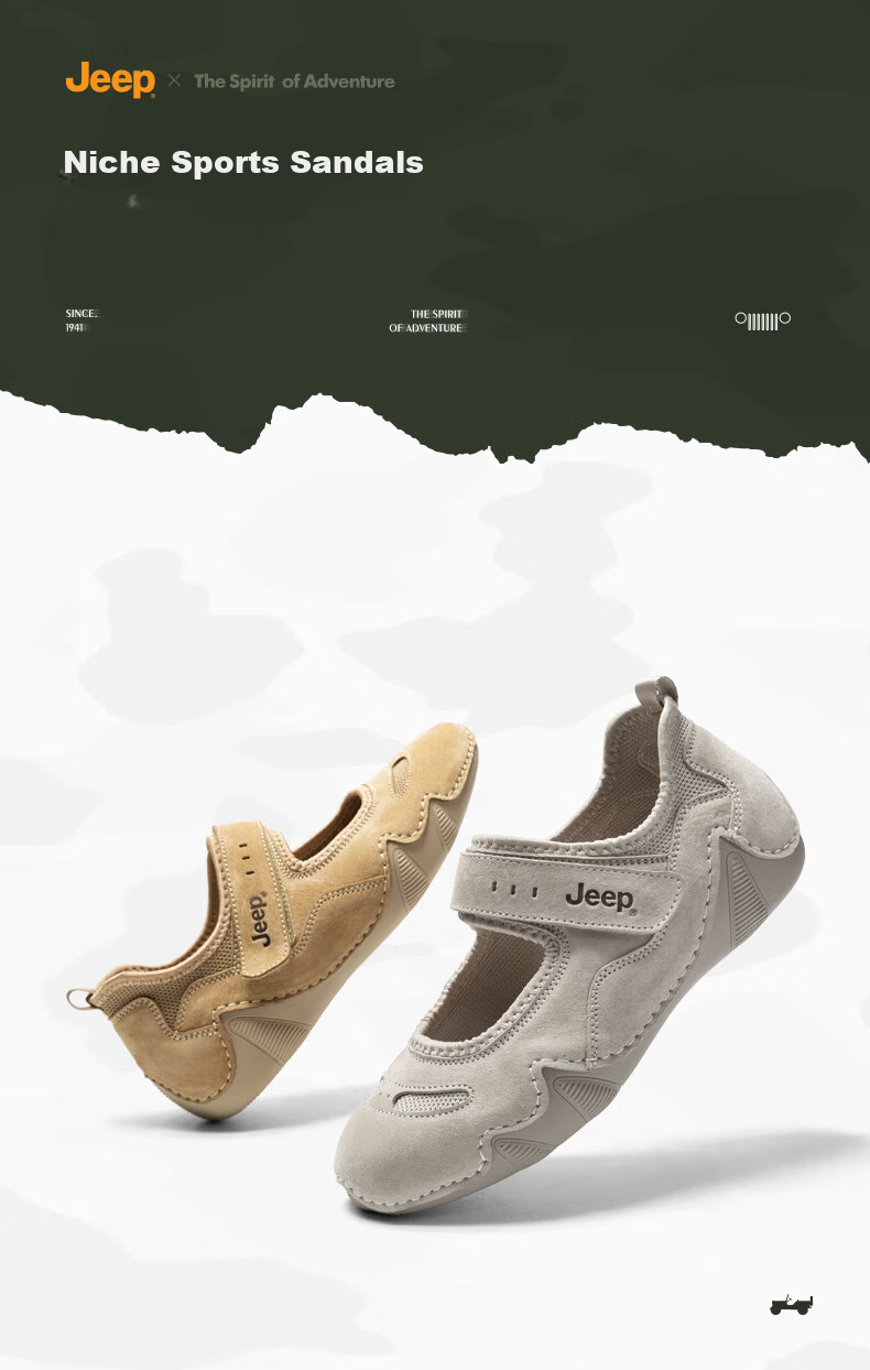 Jeep Women's Sport Mary Jane Soft Sole Casual Sandals Summer New Retro Versatile Flat Shoes Gray Size 39 1