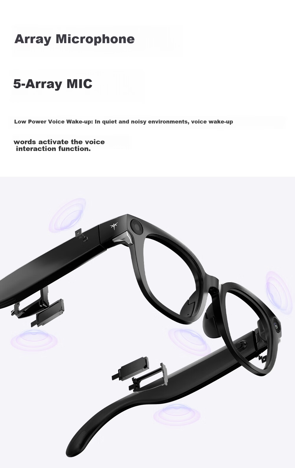 KTC AI Translation Smart Glasses Real-time Conversation Simultaneous Translator Xiaomi Alternative Portable Travel Meeting Assistant Bluetooth Recording Audio Glasses KTC-G1 20