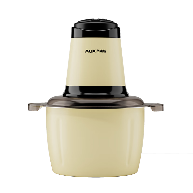 AUX AJR-18AZX-117 Yellow Dual-Blade Electric Multifunctional Stainless Steel Meat Grinder Food Processor for Home Use