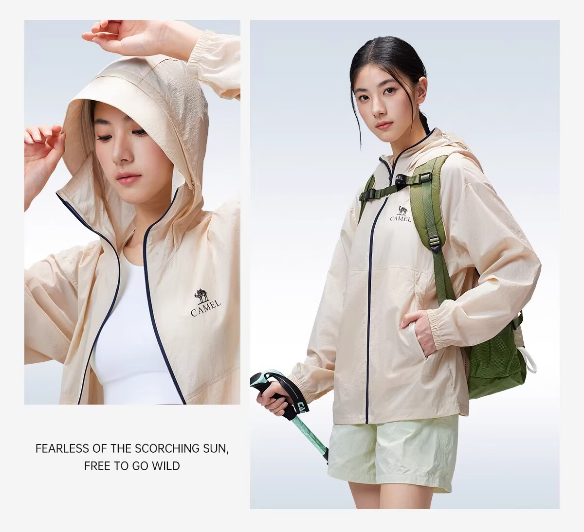 CAMEL [Wang Junkai Edition] Outdoor Sun Protection Jacket 2026 Spring Summer UV Protection Unisex Coat G028 23