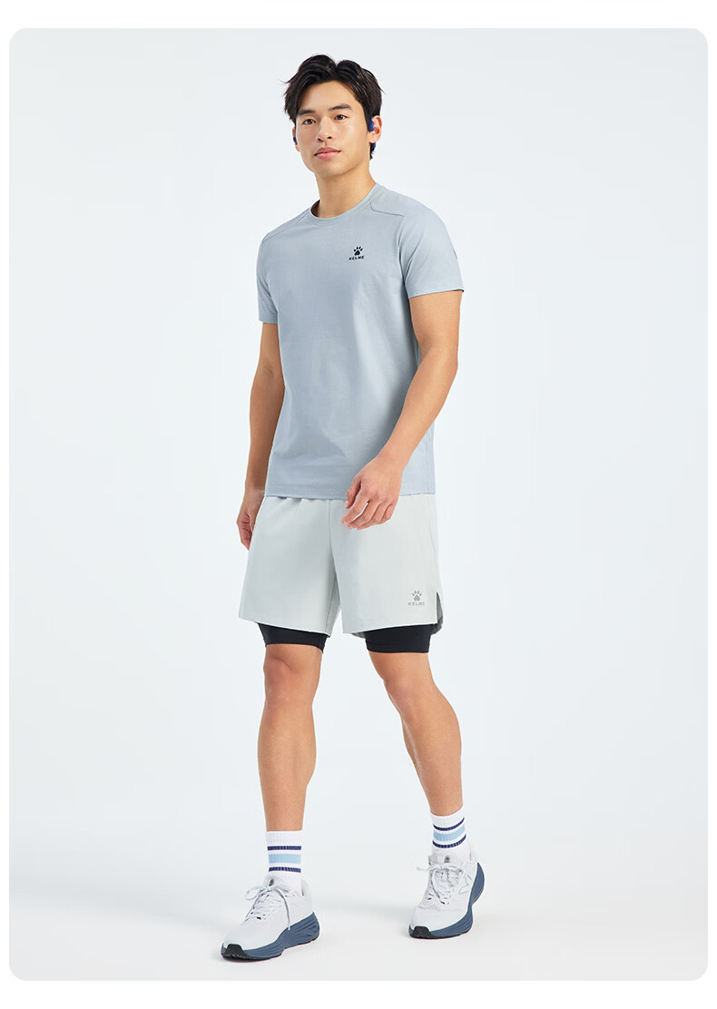 KELME Men's Sports T-Shirt Summer New Quick-Dry Fitness Training Running Short Sleeve Top Agate Black 3XL 16