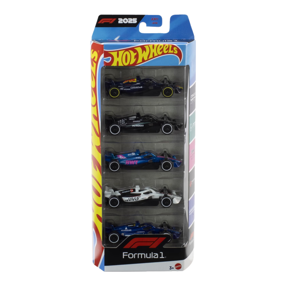 HOT WHEELS Boys Racing Toy Car Model Birthday Gift - Hot Wheels F1 Racing Car 5-Pack JLN11