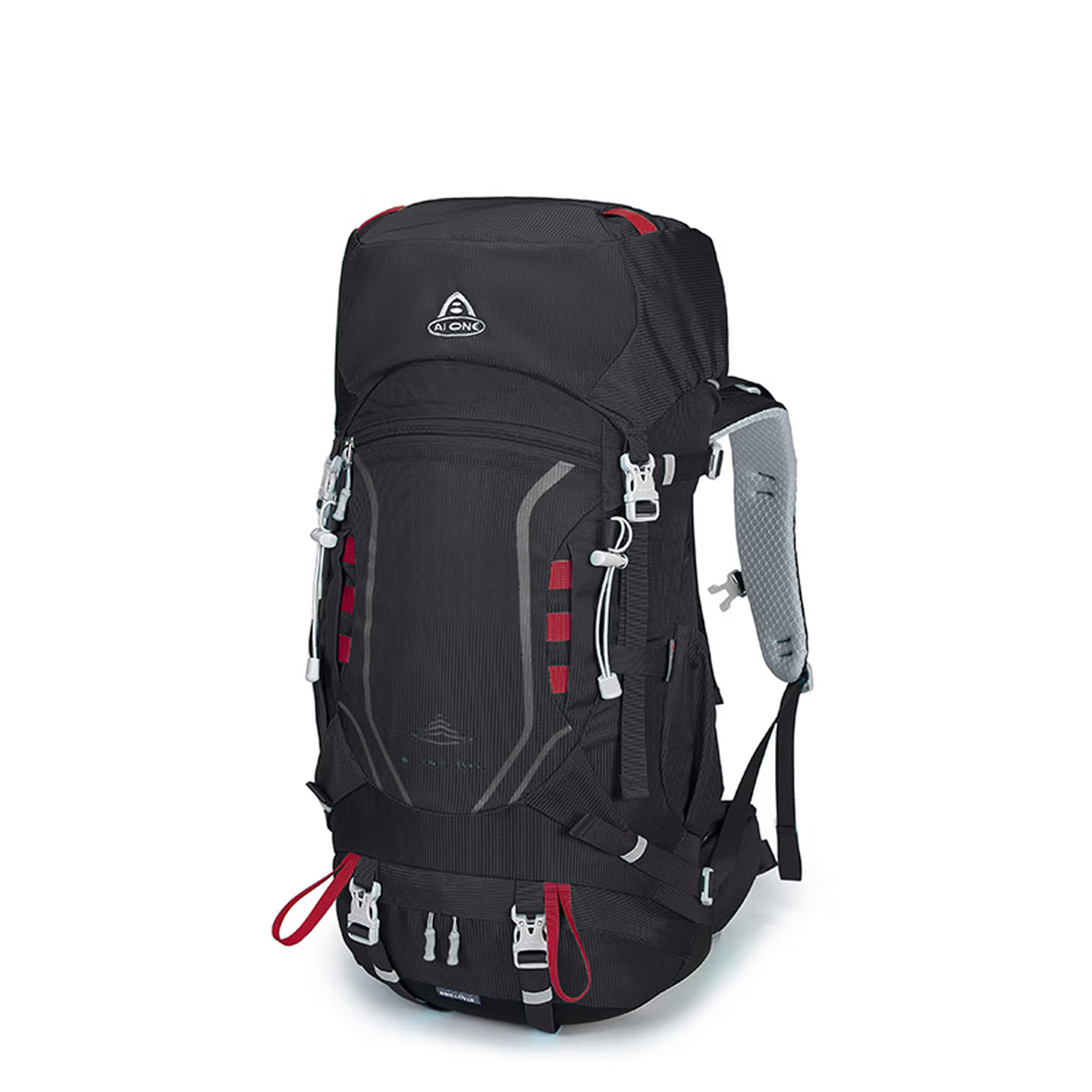 AiWang Women's Oxford Cloth Hiking Backpack Men's Outdoor Suspension Carrying Large Capacity Travel 35+5L Midnight Black