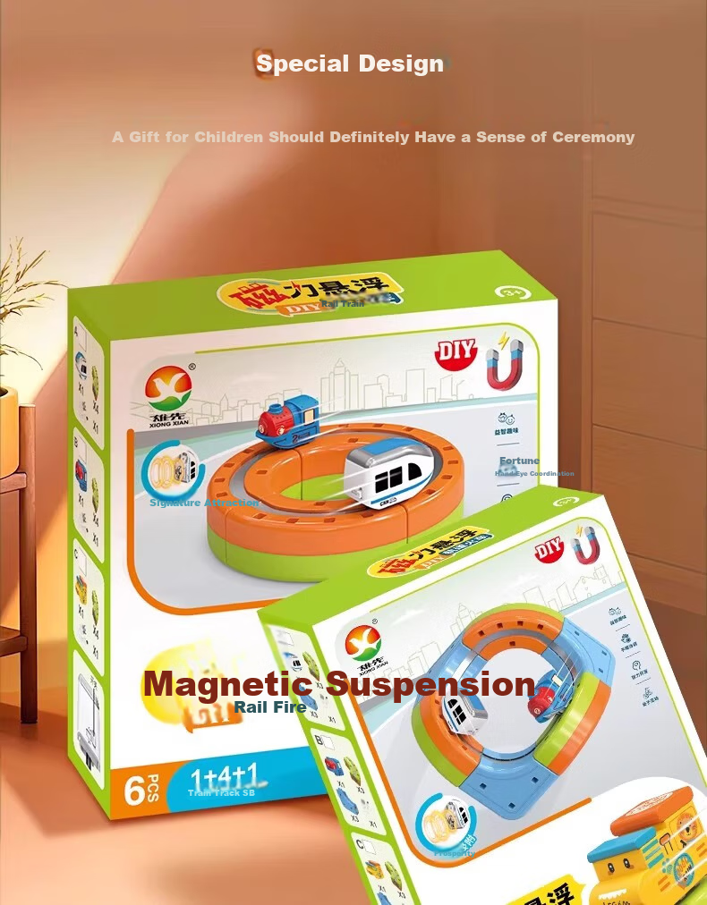 Miaobeile Magnetic Track Car Toy, Boys' Building Blocks, Small Train on Track, Anti-Gravity Magnetic Levitation Train, Children's Birthday Gift 3