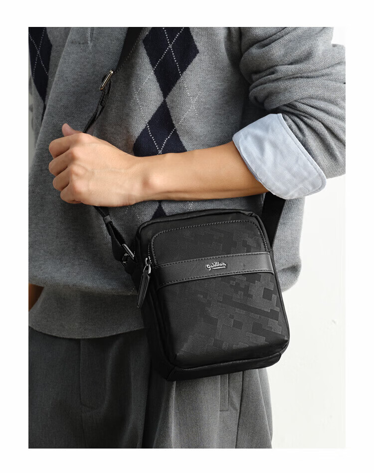 Goldlion Vertical Shoulder Bag Small Crossbody Bag Large Capacity Lightweight Durable Fabric Men's Bag New Year Gift 1