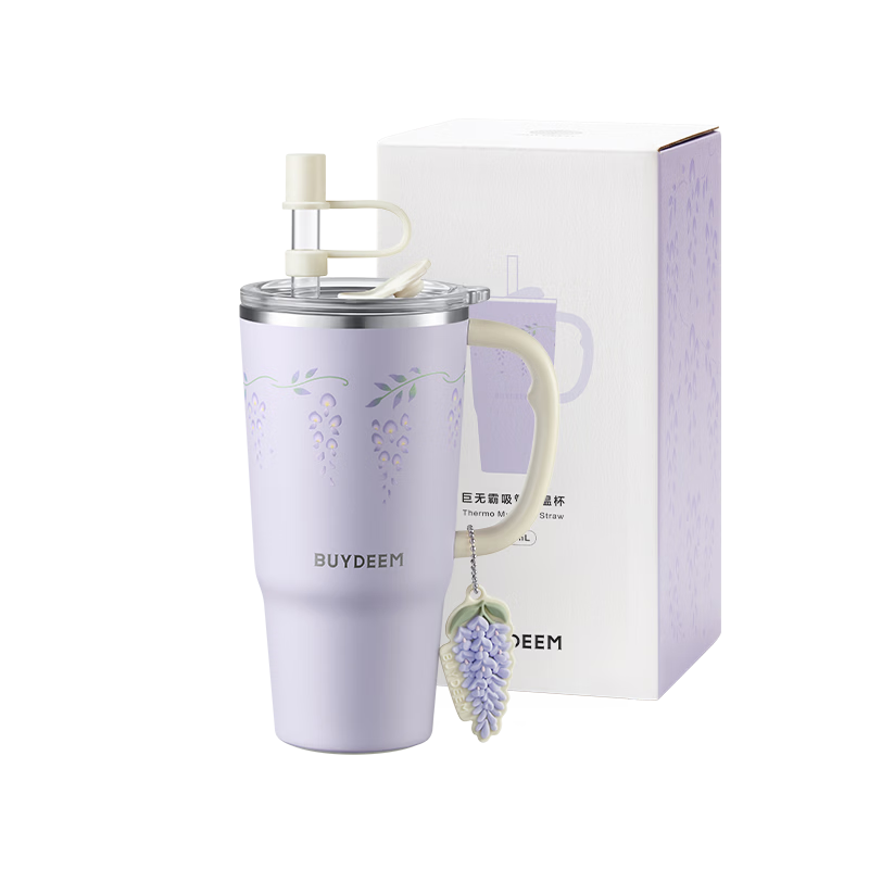 Buydeem Large Capacity Insulated Food Grade 316 Stainless Steel Water Bottle for Women and Men, Wisteria Series, Holiday Gift