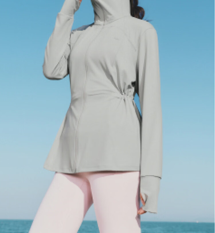 Beneunder Women's Sunscreen Jacket Spring Summer Cooling Waist Slimming UV Protection Outdoor Versatile AL009 Light Coffee Gray L 18