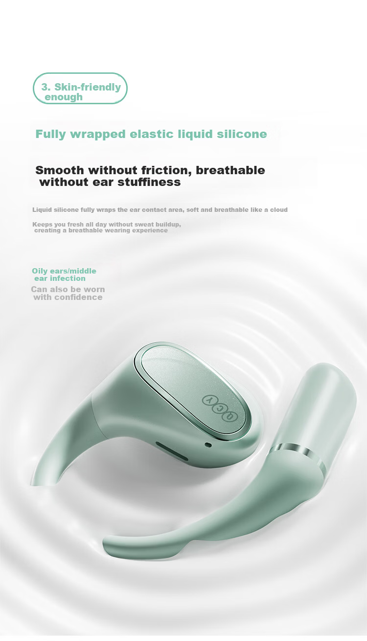 QCY Crossky R50 Open-Ear Bone Conduction True Wireless In-Ear Bluetooth Headphones Silver 7