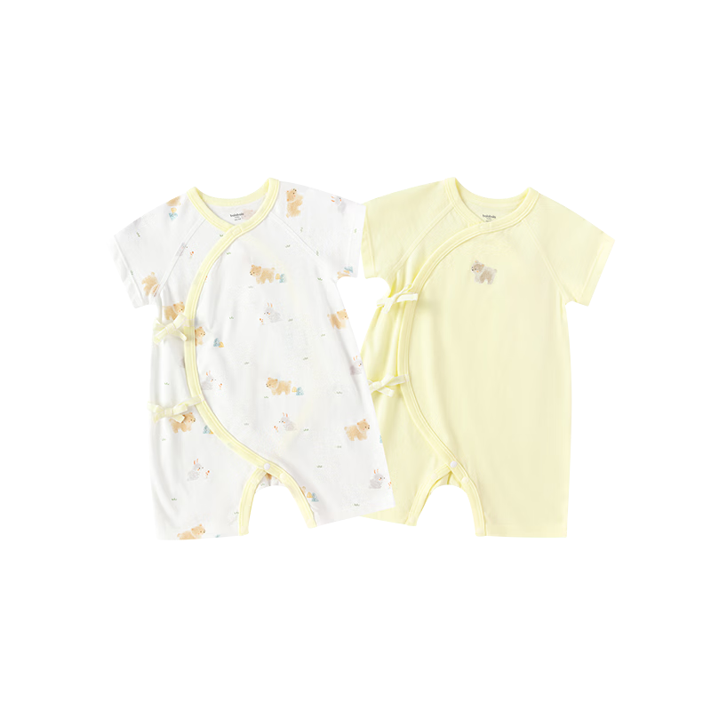 BALABALA Children's Clothing, Baby Romper, Infant Onesie, 2026 Summer New Style Two-Piece Set, Pure Cotton, Newborn Clothes, Thin And Soft