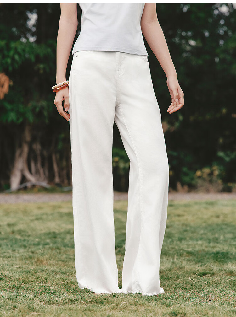 Semir Senrou Women's Summer Cool Antibacterial Loose Hemp Wide-Leg Jeans 2026 Trousers 109326124001 21
