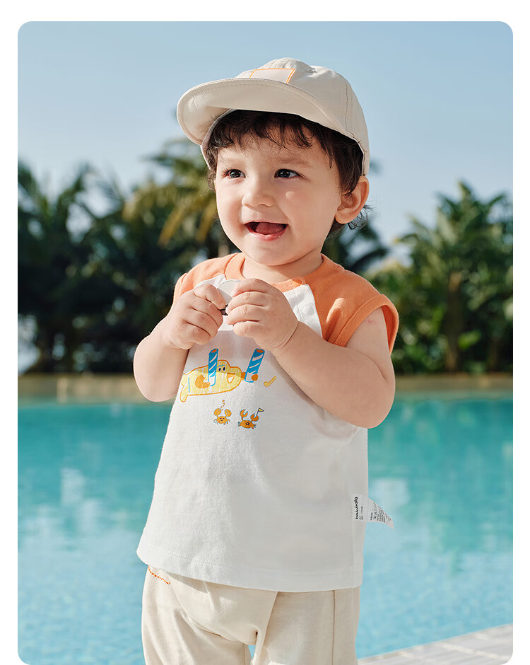 Balabala Baby Sleeveless T-Shirt Vest Girls Boys Infant Clothing 2026 New Summer Cotton Soft Top 39